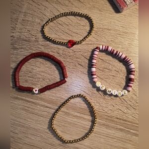 Valentine's Day Bracelet Bundle - 4 Pack - Size 7 Inches